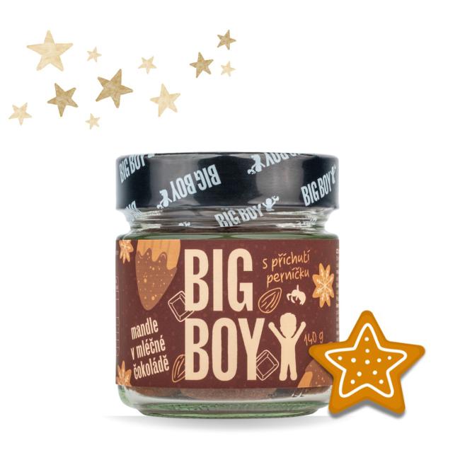 [XM487600] BIG BOY Mandeln in Milchschokolade mit Lebkuchengewürz 140 g