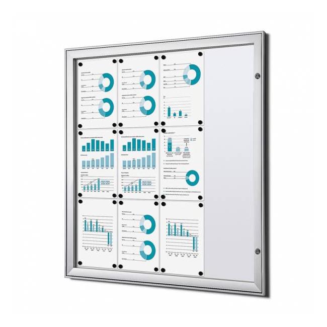 Informationsdisplay, Economy-Format, 12 x A4, Metallrückwand
