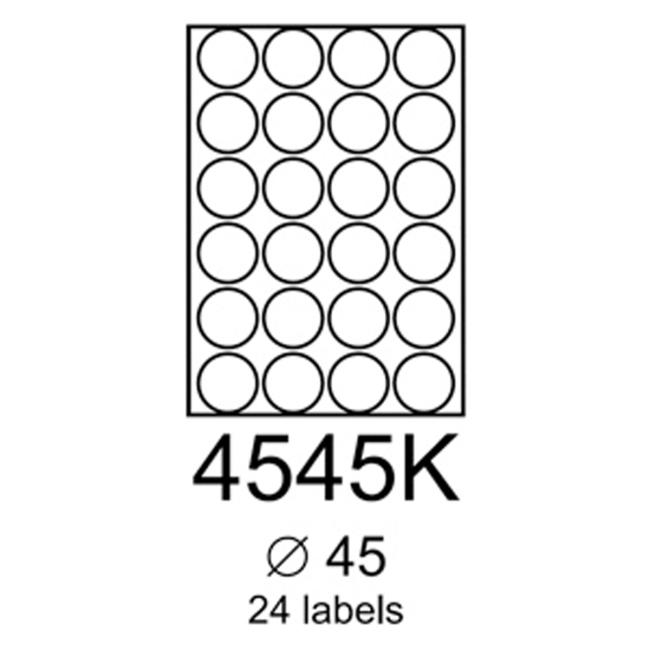 [XX120454] RAYFILM-Etiketten 45 mm rund grün R01204545KA 100 Blatt