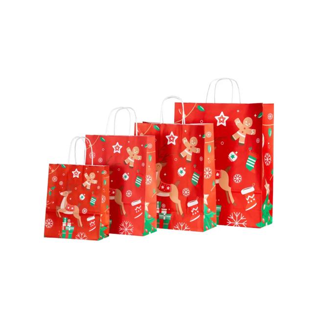 [XX125023] Weihnachtspapiertüte 220x100x310, Weihnachtshirsch
