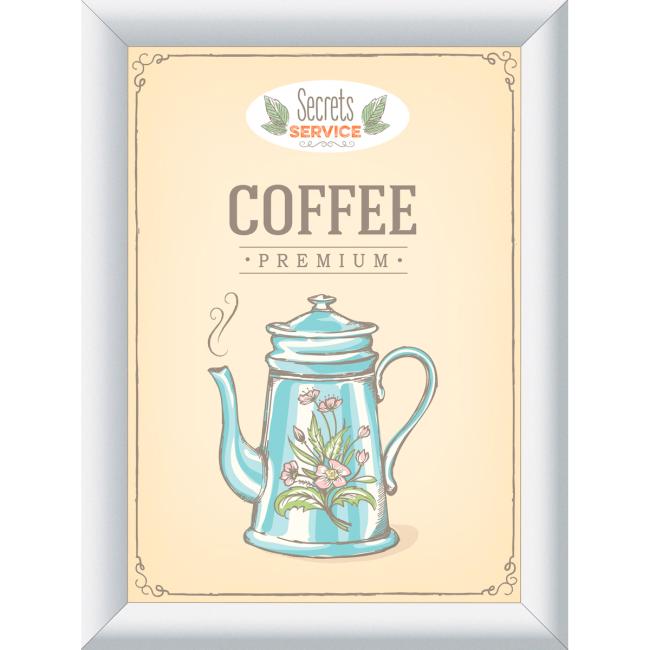 A5-Klammerrahmen, scharfe Ecken, silberner A5-Klammerrahmen