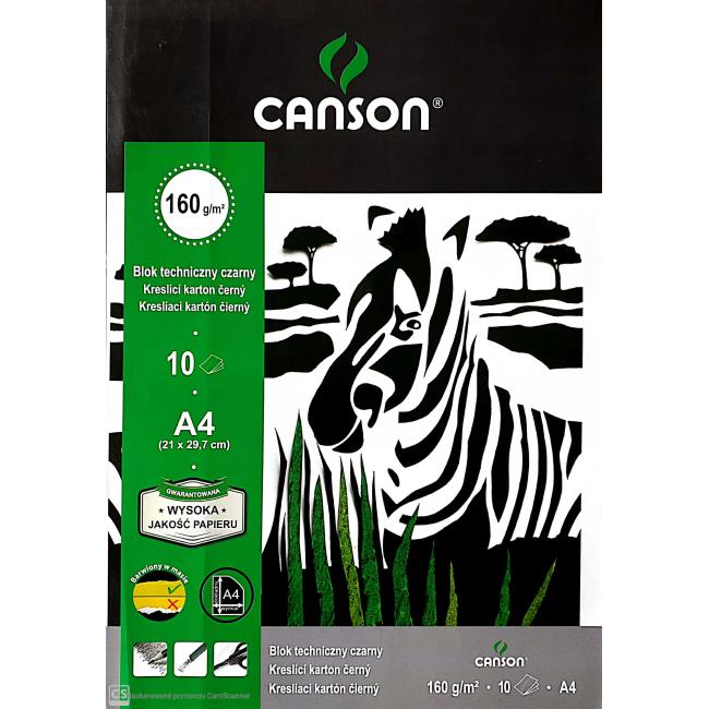 Zeichnungen – A4-Block, schwarz, 10 Blatt, 160 g, „Sport“