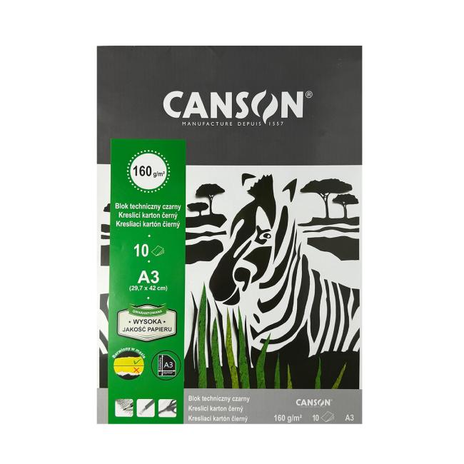 Farbzeichnung A3 schwarz, 10 Blatt, 160 g „Sport“