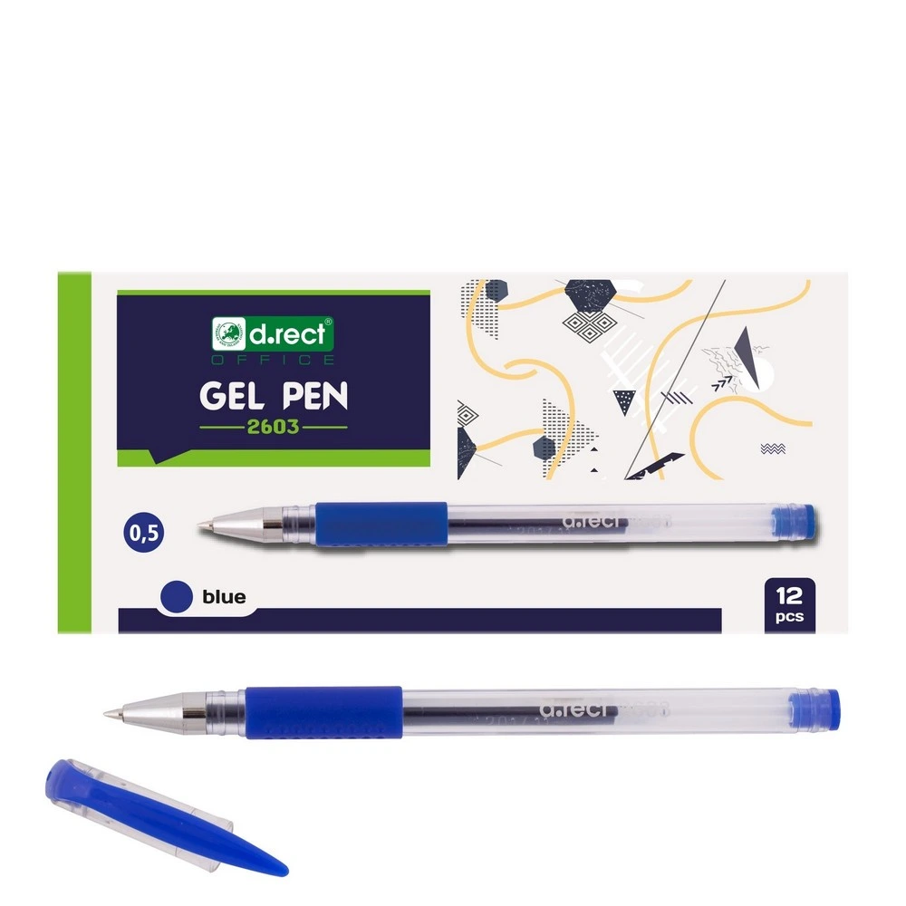 Gelstift D.Rect 2603, 0,5 mm, Einwegstift, blau