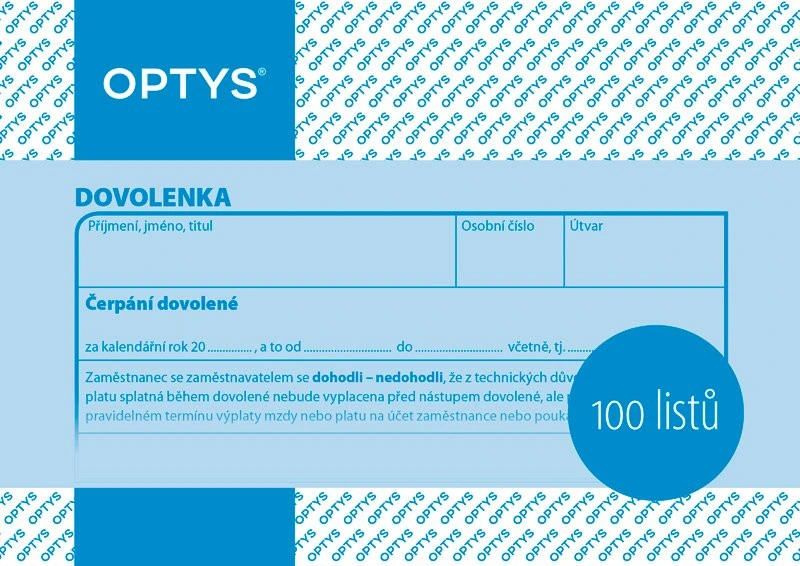 [TLCZ0120] Print Optys Holiday, A6, 100 Blatt