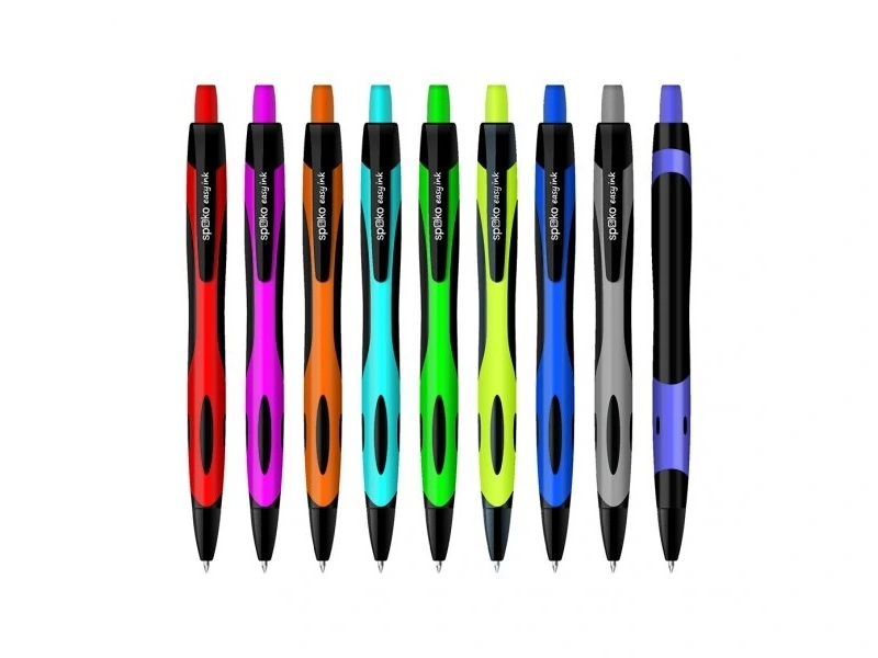 Spoko Active Easy Ink Kugelschreiber, 0,5 mm, blaue Mine, Farbmix