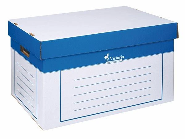 [IDVAK-C] Archivbehälter, 325x460x270 mm, Karton, VICTORIA OFFICE, blau-weiß (Vertragsware)