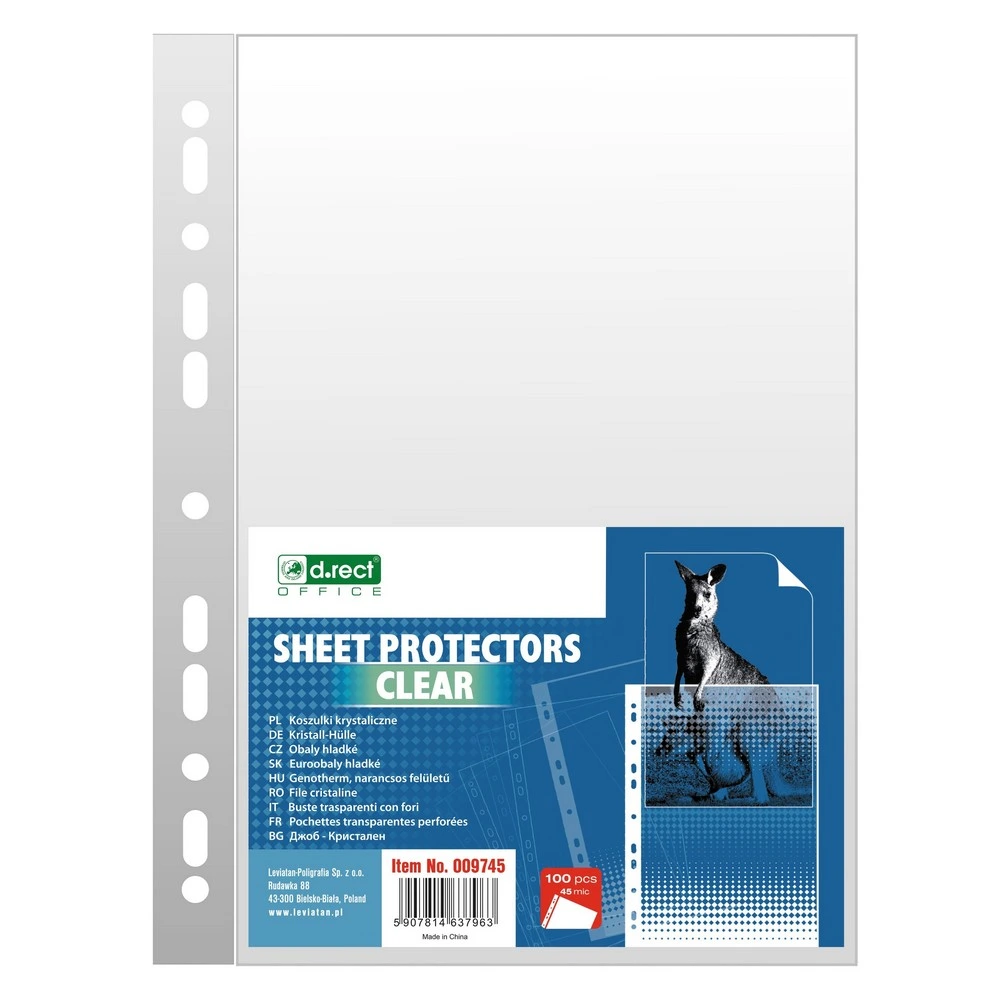 [LV009745-C] Euro-Umschlag D.rect A4 glatt transparent 45 µm 100 Stück (Vertragsware)
