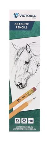 Graphitstift mit Radiergummi, HB, sechseckig, VICTORIA OFFICE "100" (Vertragsware)