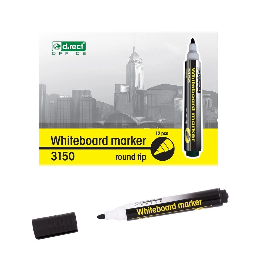 D.Rect 3150 schwarzer Whiteboard-Marker (Vertragsware)