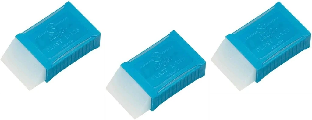 [B07KVQBSP6-C] LÄUFER 3 Stück Radiergummi Kunststoff PLAST L-125 (01250) 