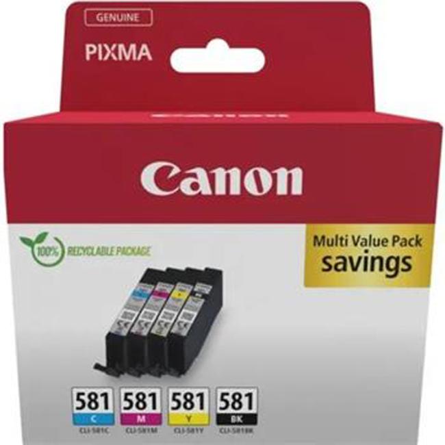 Canon CLI-581 BK/C/M/Y Multipack-Tintenpatrone für TS6150/TS8150/TR7550 (4*5,6ml)