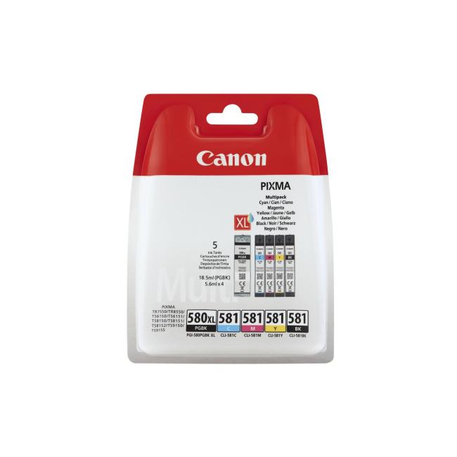 Canon CLI-581 BK/C/M/Y XXL Multipack Tintenpatrone für TS6150/TS8150/TR7550 (4*11,7 ml)