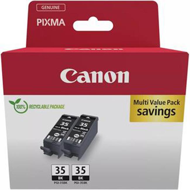 Canon PGI-35Bk Tintenpatrone für PIXMA iP100 Schwarz Doppelpackung (2 Stück)