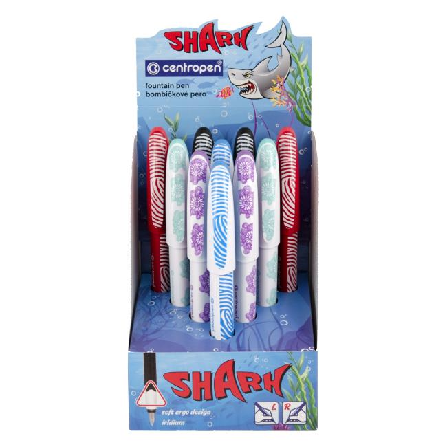Centropen Füllfederhalter-Display Shark, 10er-Pack, Farbmix