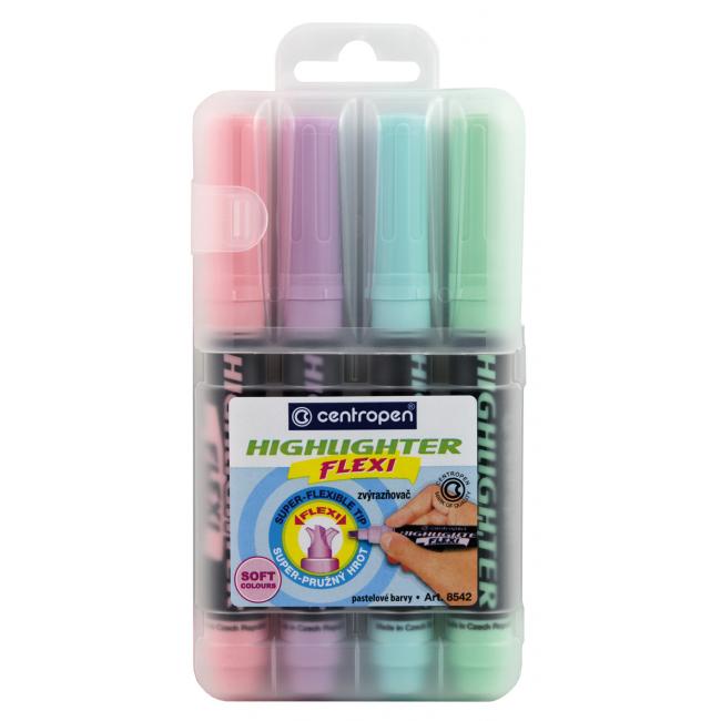 [CE854204] Centropen 8542 Flexi Soft 4f Textmarker-Set