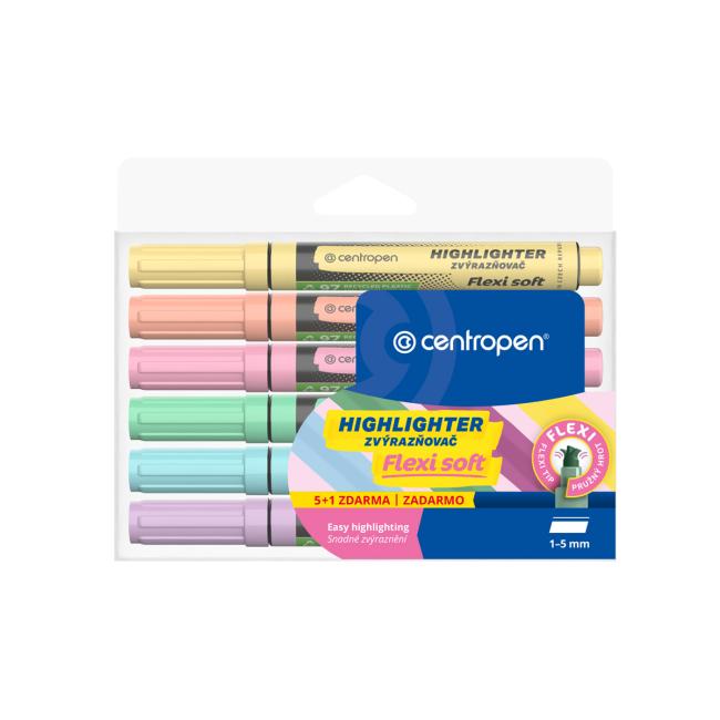 [CE854206] Centropen 8542 Flexi Soft 6f Textmarker-Set