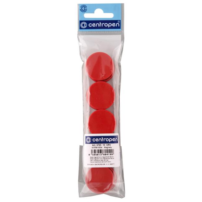 Magnete 30 mm rot, 10 Stück