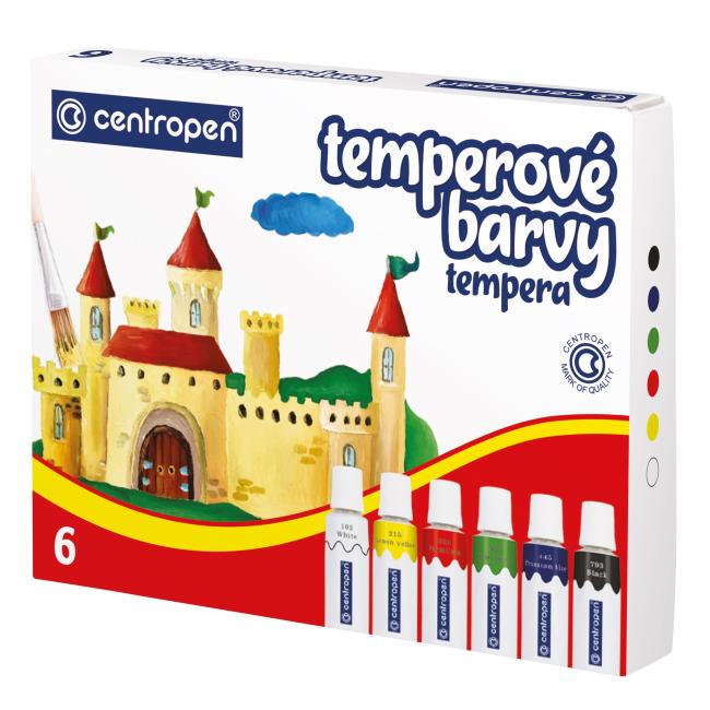 Centropen Temperafarben, 6 Farben, 12 ml