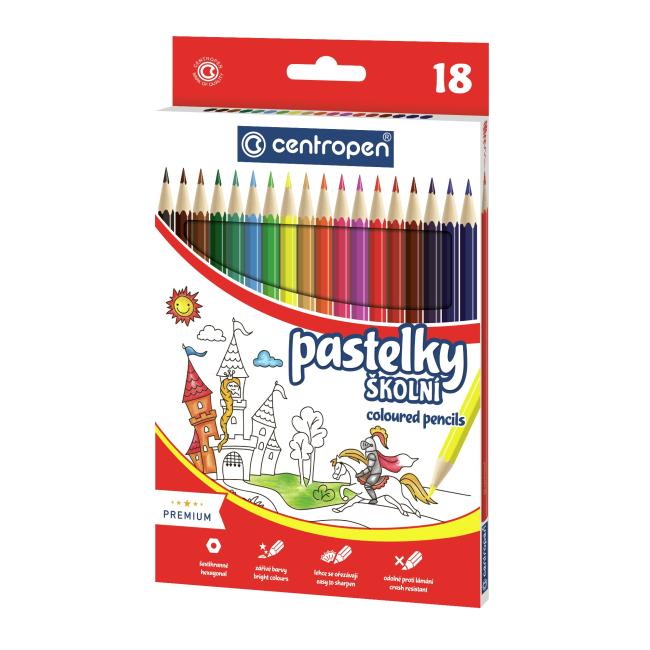 [CE995281] Sechseckige Buntstifte CENTROPEN 9520/18f