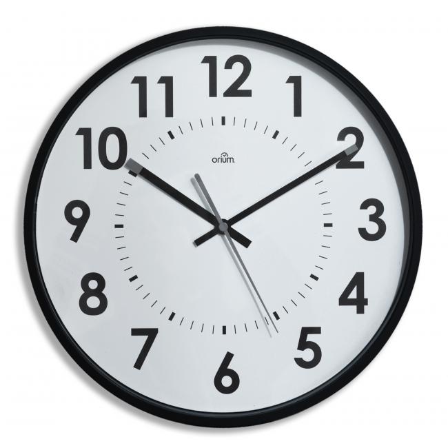 Geräuschlose Wanduhr 30 cm schwarz