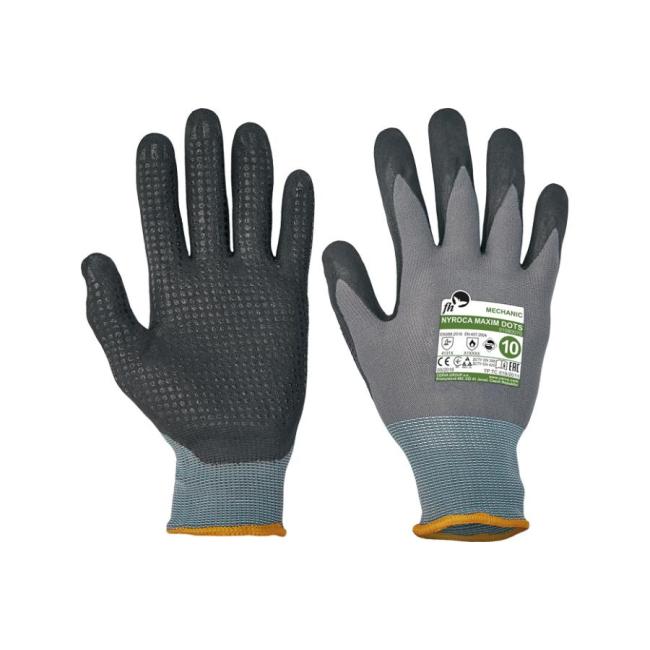 Strickhandschuhe NYROCA MAXIM DOTS, schwarz/grau, Größe 11/XXL