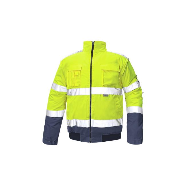 Sicherheitsjacke CLOVELLY PILOT HV gelb/marineblau M