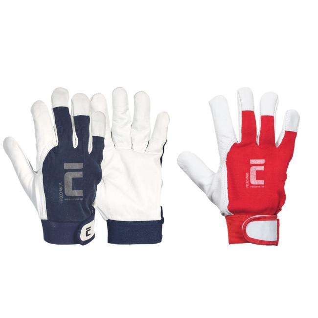 PELECANUS Arbeitshandschuhe, kombiniert, rot/blau, Größe 12/3XL