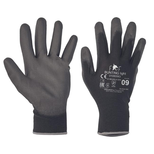 Strickhandschuhe FF BUNTING LIGHT HS-04-003, schwarz, Größe 9/L