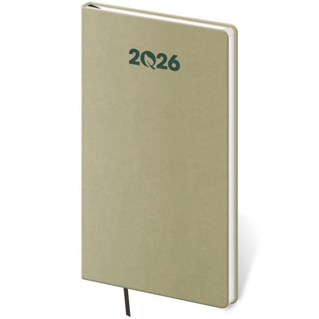 ECO Kiwi Wochenkalender, Taschenformat A6 (8x15cm) 2026