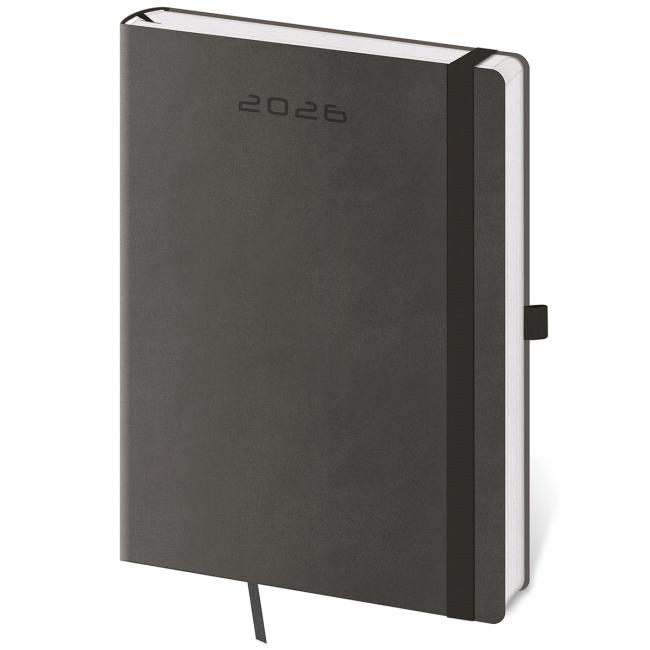 Flexies Tageskalender A5 14,3 x 20,5 cm dunkelgrau 2026