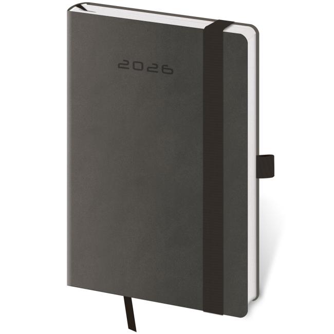 Flexies Wochenkalender im Taschenformat A6 9x14cm dunkelgrau 2026