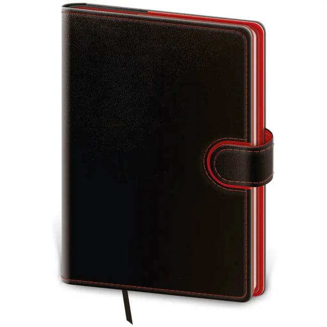[DFL423-1] Wochenkalender zum Umblättern, A5, 14,3 x 20,5 cm – schwarz/rot, 2026