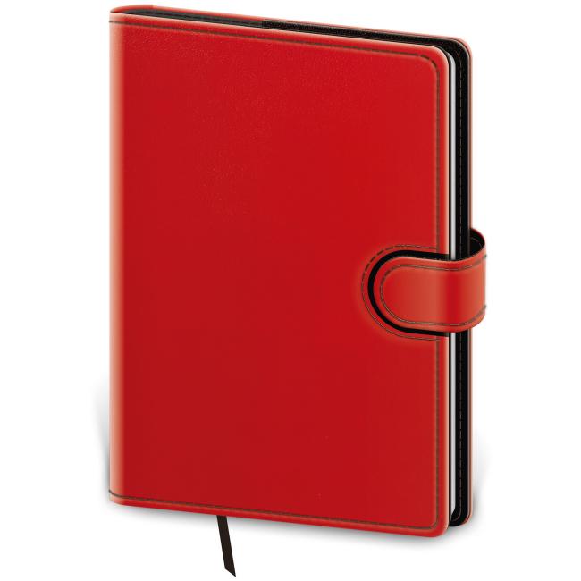 [DFL423-4] Wochenkalender zum Umblättern, A5, 14,3 x 20,5 cm – rot/schwarz, 2026
