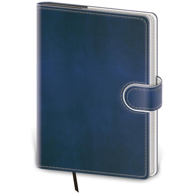 Flip-Tagebuch B6 12x16,5cm - blau/weiß 2026