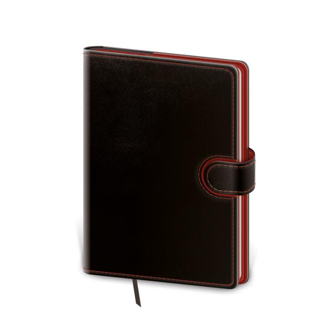 Wöchentlicher Taschenkalender zum Umblättern, 9 x 14 cm – schwarz/rot, 2026