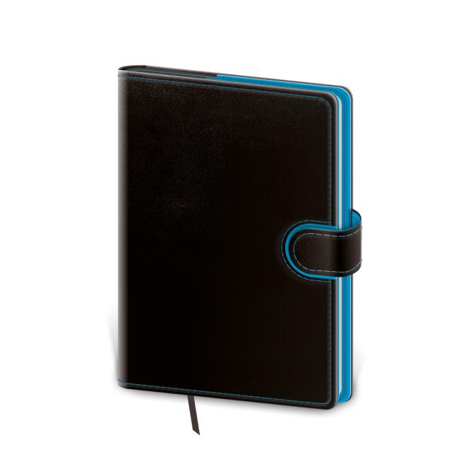Wöchentlicher Taschenkalender zum Umblättern, 9 x 14 cm – schwarz/blau, 2026