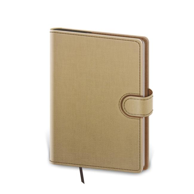 Wöchentlicher Taschenkalender zum Umblättern, 9 x 14 cm – beige/braun, 2026