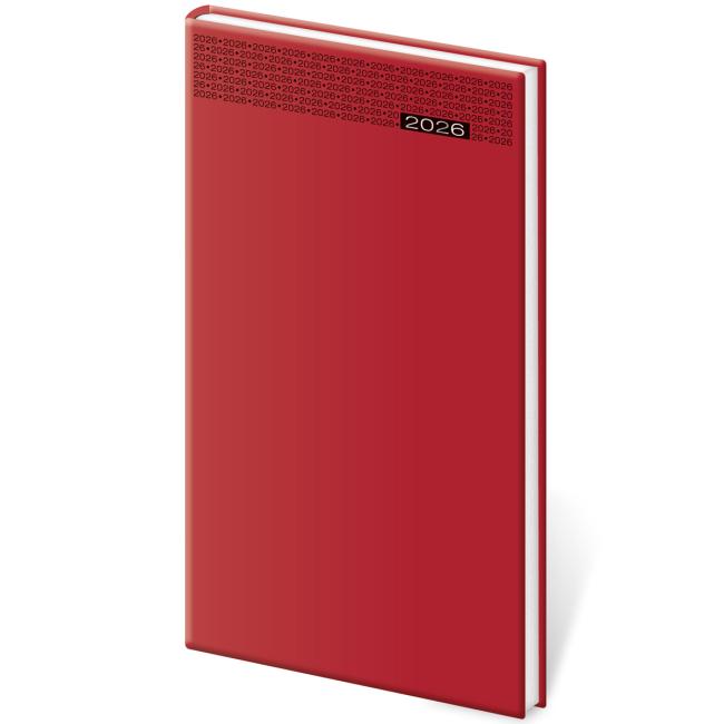 Gommato Wochenkalender im Taschenformat, rot 2026