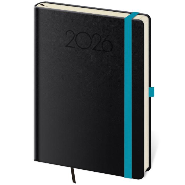 [DNP422-1] New Praga Tagebuch, A5, 14,3 x 20,5 cm, schwarz, 2026