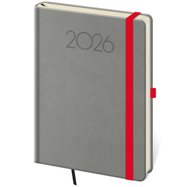 [DNP422-4] New Praga Tagebuch, A5, 14,3 x 20,5 cm, dunkelgrau, 2026