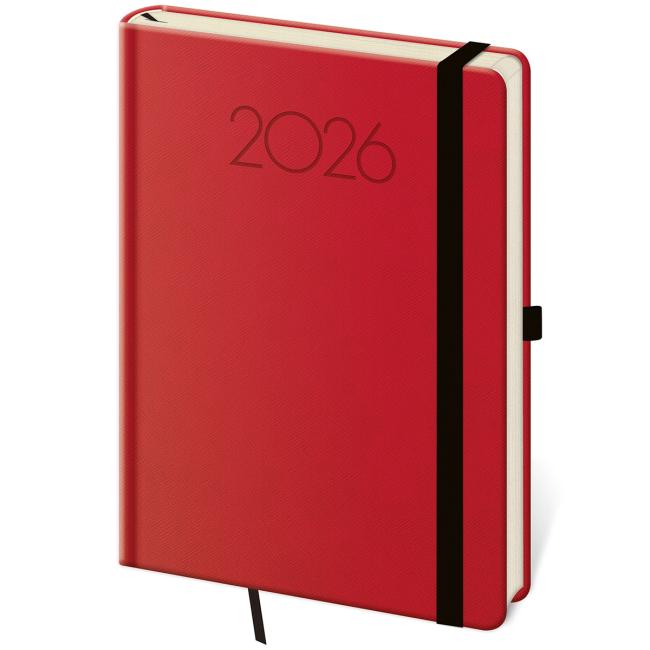 Tagebuch New Praga daily A5 14,3x20,5cm rot 2026