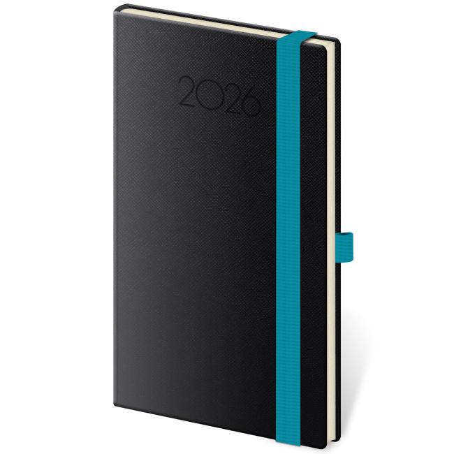 Neuer Wochenkalender im Taschenformat Praga 9x14cm schwarz 2026