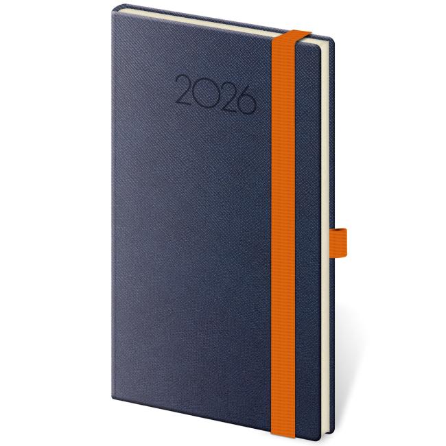 Neuer Wochenkalender im Taschenformat Praga 9x14cm blau 2026