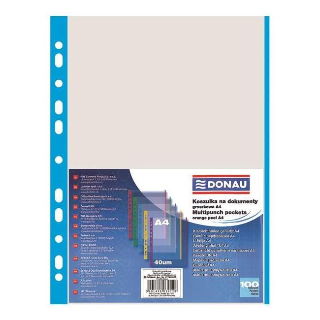 [DO177410] Euro-Umschlag DONAU A4 40 µm mit blauem Rand, 100 Stück