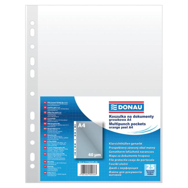 Euro-Cover Donau A4 matt 40 µm in einer Tüte, 25 Stück in einer Packung.