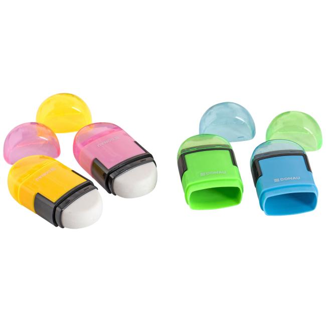 [DO210299] DONAU Drehradiergummi mit Reibe, Farbmix