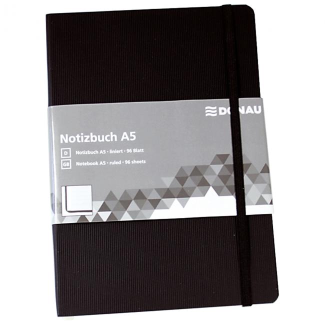 [DO223023] Donau A5 Notizbuch, schwarz, liniert