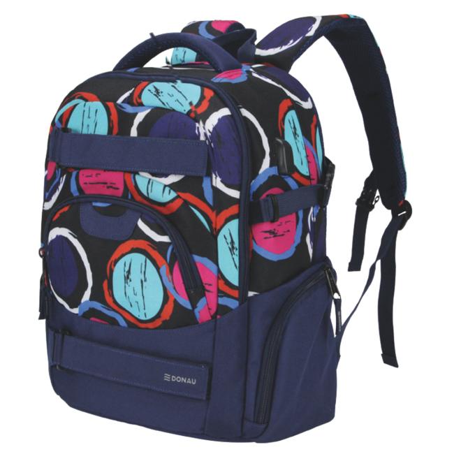 [DO225004] Schulrucksack DONAU bunte Kreise