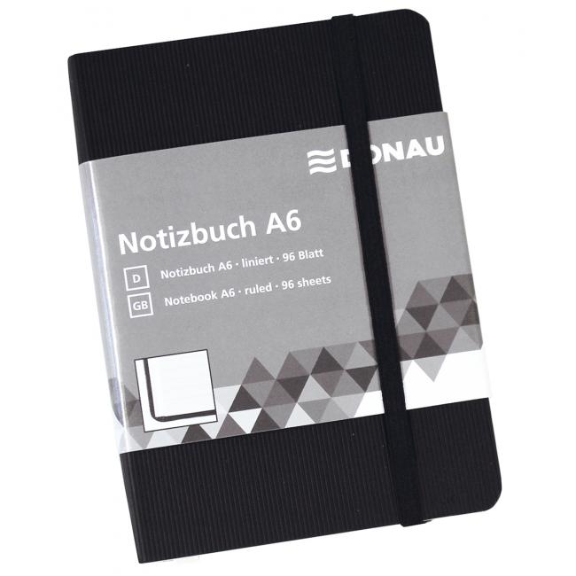 Donau Notizbuch A6, schwarz, liniert